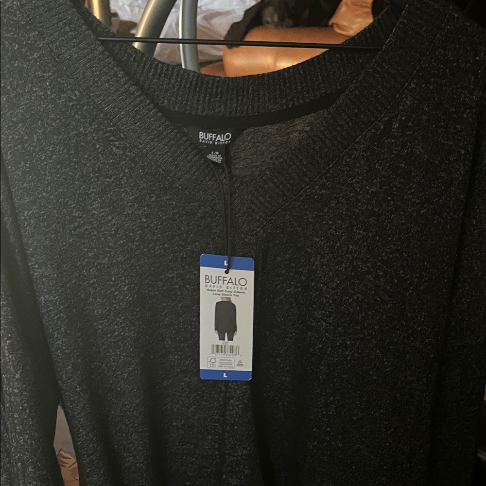 Buffalo David Bitton Charcoal V-Neck Sweater